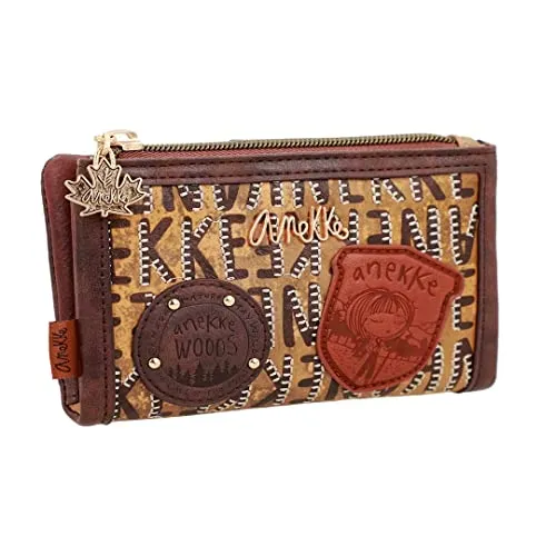 Anekke Damen Geldbörse 14 cm Braun Wildleder Beutel