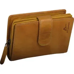 gelb schattierte Lederbörse Rustikalleder used look RFID-Ausleseschutz