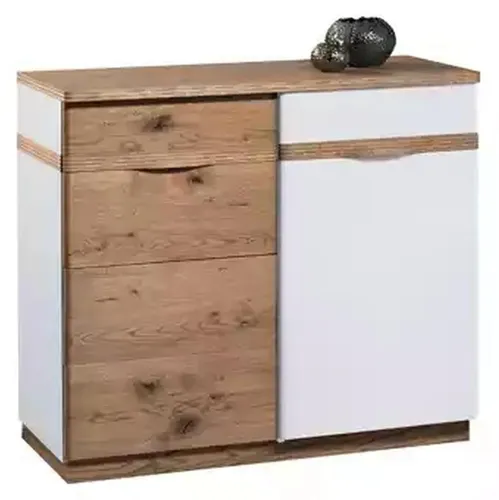 Moderne Kommode mit 3 Schubladen in Weiß - Stylische Kommode für Esszimmer und Wohnzimmer, bietet viel Stauraum mit 3 Schubladen. Robustes Holzdesign, Pflege leicht und ideal für jedes moderne Zuhause.