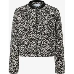 Blouson mit Leo-Dessin von MORE & MORE - Stylischer Blouson mit elegantem Leo-Dessin in schwarz/offwhite. Der Reißverschluss und die Strickbündchen sorgen für einen sportlich-femininen Look. Perfekt für modebewusste Frauen, die Komfort und Stil schätzen.
