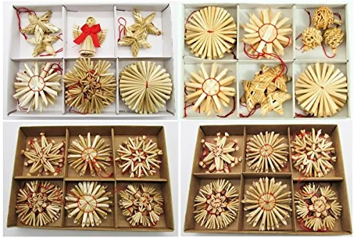 Weihnachtsanhänger Stroh Christbaumschmuck Strohsterne natur Anhänger 66