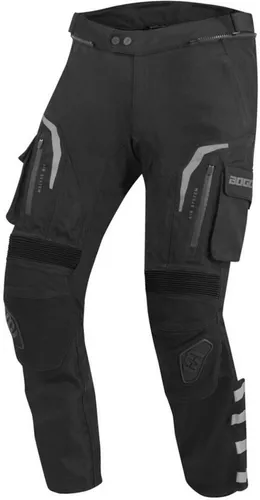 Bogotto Explorer-Z Motorradhose 2XL - Wasserdichte Motorrad Leder- und Textilhose in schwarz mit robusten Polyamid und Leder-Verstärkungen auf den Knien, ideal für Sicherheit und Komfort beim Fahren.