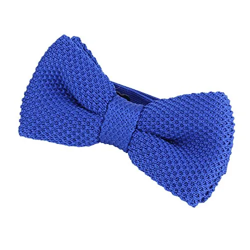 DonDon Herren Strick Fliege gebunden und längenverstellbar 11 x 6 cm royalblau