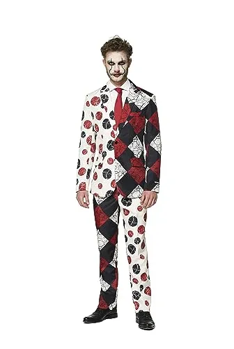 Suitmeister Herren Men Suit Business-Anzug Hosen-Set,Rot Clown,XL