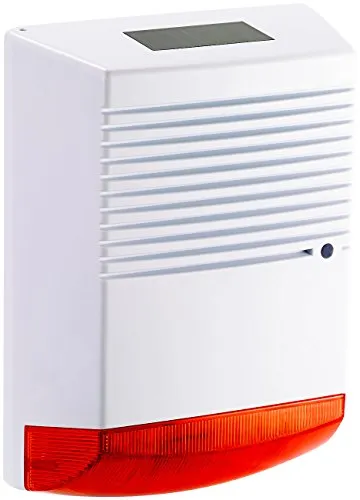 VisorTech Alarmanlage Atrappe: Alarmsirenen Attrappe mit Solar & Blinklicht, IP44 (Alarmanlage Attrappe, Alarm, Alarmanlagen Haus)