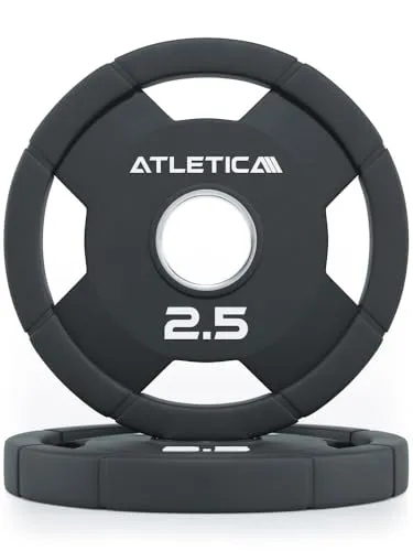 ATLETICA 4H Rubber Plates | Gummierte Hantelscheiben| strapazierfähig | stoßfest | ⌀50mm | Paarweise von 1.25kg bis 25kg Größe 2x10kg