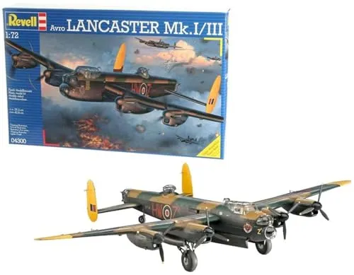 Revell 04300 Avro Lancaster Mk III Bomber Model Kit 1/72 - Flugzeugbausatz im Maßstab 1:72, ideal für Modellbau-Enthusiasten, die den legendären Avro Lancaster nachbauen möchten.