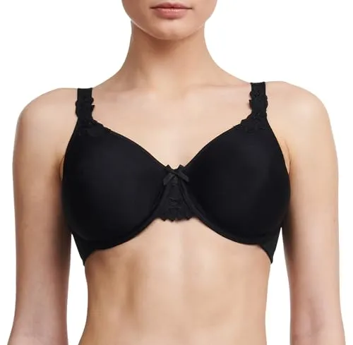 Chantelle DE Damen BH Hedona, Schwarz 95E - Funktionsunterwäsche mit nahtlosen Cups für eine glatte Silhouette, ideal für große Cupgrößen und bietet einen Minimizer Effekt für eine optisch schlankere Figur.