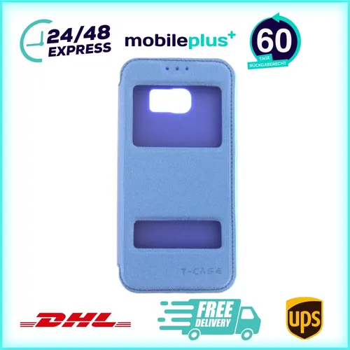 Flip Handyhülle für Samsung S6 Edge Blau Schutz Tasche