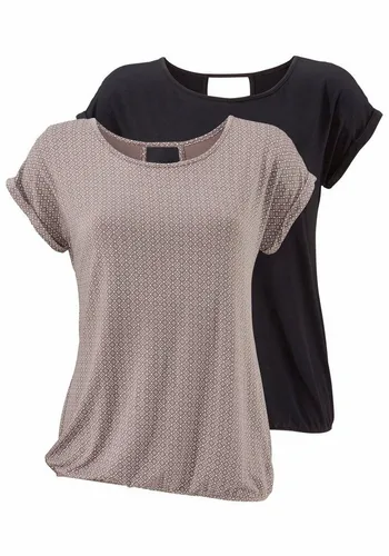 LASCANA Kurzarmshirt mit modischem Cut-Out - Damen Shirt aus weichem Viskose-Stretch, bequem und casual. Ideal für entspannte Tage, erhältlich in mehreren Farben.