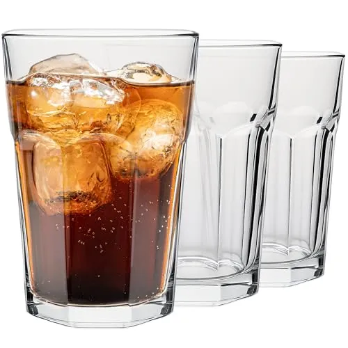 KONZEPT - Wassergläser Set 6-teilig, Große Gläser, 410ml, Trinkgläser Set, Stapelbar - ideal für Saft, Eiskaffee Cocktails, Latte Macchiato