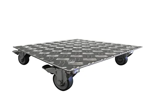 Pflanzenroller eckig anthrazit Ral7016 200kg und 400kg Blumenroller Untersetzer Alu Riffel Auswahl Rollenfarbe silber/schwarz… (Alu Riffel 200kg 5/6,5 450x450mm Rolle Schwarz)