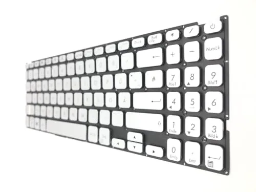 T-ProTek DEUTSCHE - Tastatur Keyboard Silber Ohne Rahmen kompatibel für Asus VivoBook 15 F512FL-EJ761T