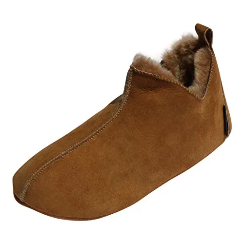 Hollert Lammfell Hausschuhe - Bali Fellschuhe in Cognac, Größe EUR 40 - Bequeme Lammfell Hausschuhe aus hochwertigem Merino Lammfell. Ideal für ganzjährigen Komfort, kühlen im Sommer und wärmen im Winter. Perfekt als Bettschuh für müde Füße und mit durchblutungsfördernder Wirkung.