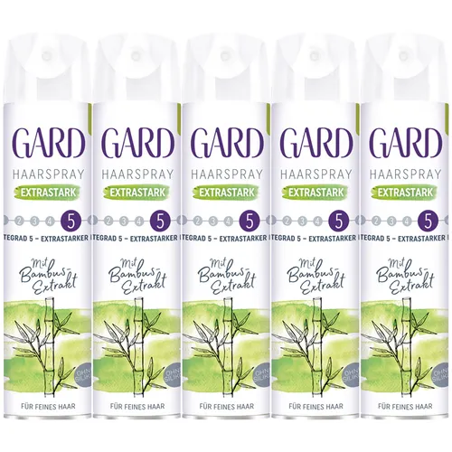 GARD Haarspray Extrastark zuverlässig mit Bambusextrakt 250ml 5er Pack