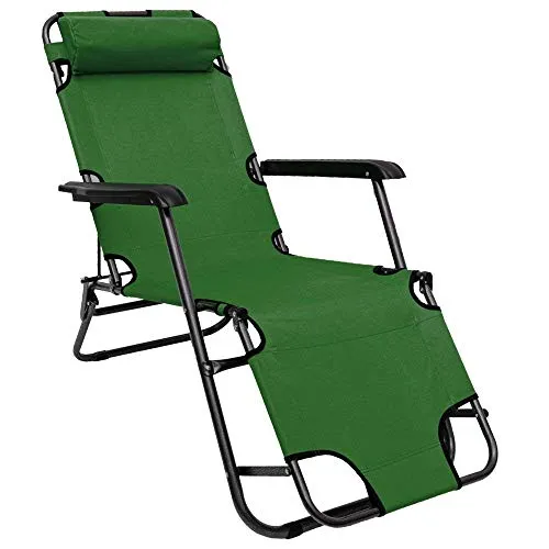 AMANKA Klappliegestuhl 155x60cm - Leichte Relaxliege für Garten & Camping - Kompakte Klappliege für drinnen & draußen, ideal für Garten, Strand oder Balkon. Stabil bis 100 kg, mit ergonomischem Kopfpolster und schnelltrocknendem Material.