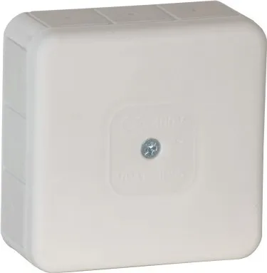 Aufputzdose, hermetisch IP44, weiß, anschraubbar, 85x85x37 Viplast 03101