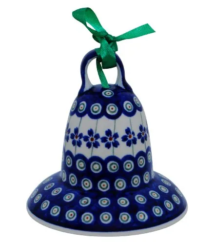 Original Bunzlauer Keramik Deko - Glocke/Glöckchen groß im Dekor 166a