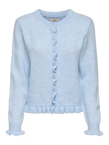 JdY Jdyletty L/S On Frill Cardigan KNT Noos - Damen Strickjacke mit Rundhalsausschnitt und langem Arm, ideal für einen lässigen Look. Der Knopf- und Schlaufenverschluss sorgt für zusätzlichen Komfort.