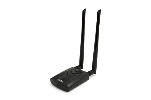 Alfa Network Alfa USB Adapter AWUS036AXML - WLAN-Zubehör mit WiFi 6E für ultraschnelle AXE3000 Geschwindigkeiten, ideal für videointensives Streaming. Inklusive 2 abnehmbaren Antennen für optimalen Empfang.