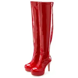 LASCANA Belle Affaire Overkneestiefel mit High Heel - Stilvolle Overkneestiefel in erotischer Lack-Optik mit 11 cm Absatzhöhe. Ideal für einen sexy Look, aus hochwertigem Lederimitat und mit praktischem Reißverschluss.