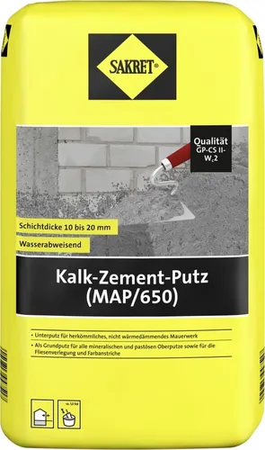 SAKRET Kalk-Zement-Putz (MAP/650) 25 kg Sack grau von SAKRET
