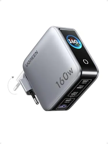 UGREEN Nexode Pro 160W USB C Ladegerät 5-Port mit Smart Display