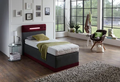 Westfalia Schlafkomfort Boxspringbett, mit LED-Beleuchtung in rot von Westfalia