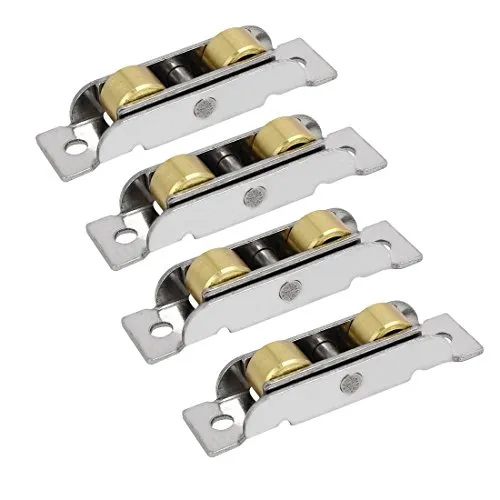 sourcing map 4pcs 30kg Kapazität 304 Edelstahl doppelte Rolle Schiebetür Fenster Gleitrolle DE de