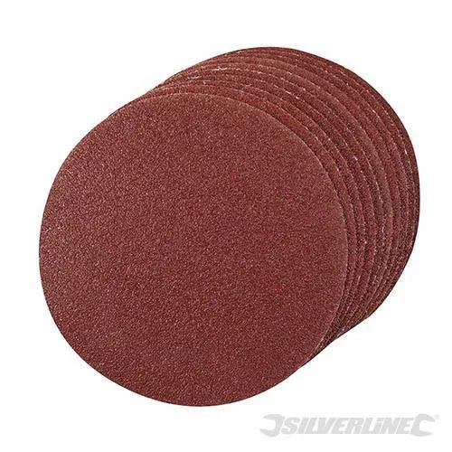 Silverline 125mm Klettschleifscheiben, 60 80 120 240 Körnung 10er Packung689244