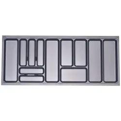 SO-TECH® Besteckeinsatz ORGA-BOX® I Besteckeinsatz silbergrau für Blum Tandembox u. ModernBox, für Blum Tandembox u. ModernBox mit Korpusbreiten 300 - 1200 mm grau|silberfarben 111.9 cm x 5.5 cm x 47.3 cm