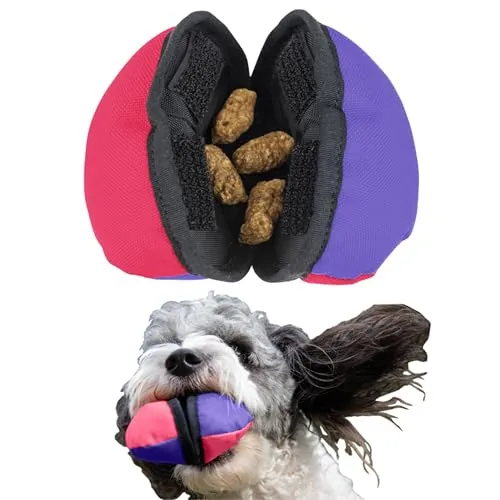 Tug-E-Nuff Dog Gear Die Muschel, kompaktes Leckerli-Spenderspielzeug für Hunde mit cleverem Öffnungsmechanismus, ideal für interaktives Hundetraining, taschenfreundlich, 4,5 Zoll