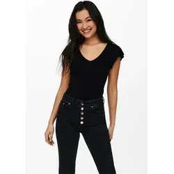 ONLY V-Shirt ONLBELIA – V-Ausschnitt für femininen Sommerkomfort Viskosemischung, regular fit, Rundhals schwarz S (36)