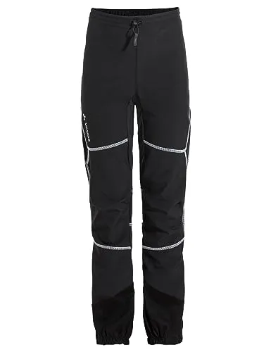 Vaude KIDS CAPACIDA PANTS - Sportliche Kinder Wanderhose in Schwarz (Größe 116) - Skihosen für aktive Kinder, aus recyceltem Softshell-Material, wasserabweisend und atmungsaktiv, ideal für Wintersport und Skitouren.