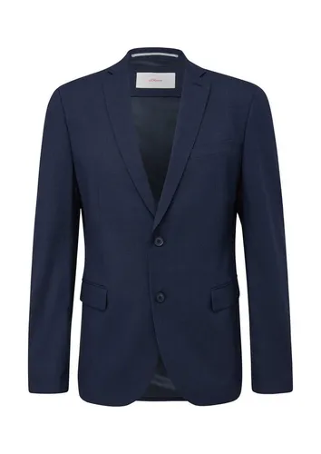 s.Oliver Herren Blazer 10.3.11.15.153.2137179, 59W1 blau, 94 - Eleganter Regular Fit Blazer mit Teilungsnähten, Brusttasche und zwei Rückenschlitzen, ideal für formelle Anlässe und Business-Outfits.