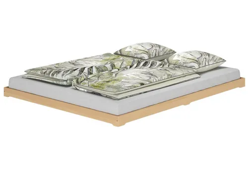 Erst-Holz Breites Bodenbett Doppelbett Buche Massiv 200 x 200 cm Modell 66 - Minimalistisches Doppelbett aus massiver Buche, ideal für stilvolle Schlafzimmer und als Loungebett. Mit niedriger Bauhöhe und zeitloser Eleganz passt es perfekt in jede Umgebung.