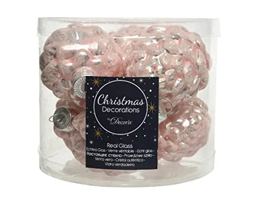 Christbaumschmuck Zapfen Glas 7cm x 6 Stück Anhänger rosa