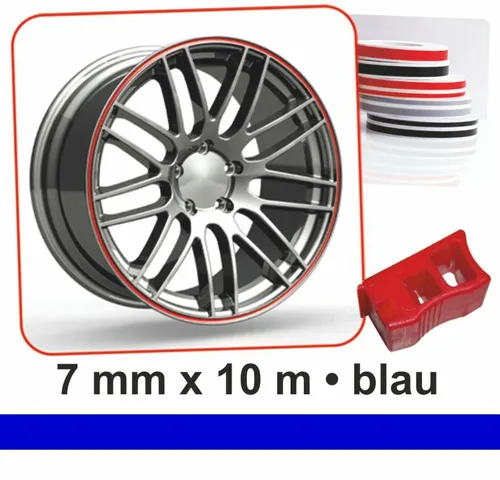 Zierstreifen Wheel-Stripes für Autofelgen blau 7 mm x 10 m