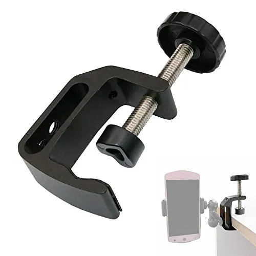 WEIWUXIAN C Klemmhalterung, Kamera Klemmen Halterung, Super Klemme Stativ, Stativ Klemme, 4,6 cm Öffnung für Kamera, LED Leuchten, Halterung, Klemmstativ, für Stativ, Rohr, Platte, Tisch (Klein)