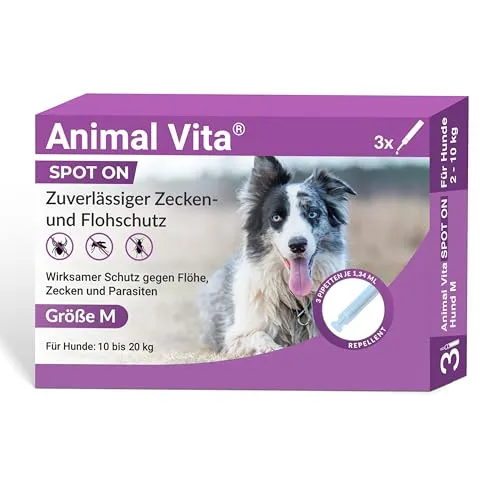 Animal Vita® Spot On Zeckenschutz für Hunde [zuverlässiger Zeckenschutz] Zeckenmittel für Hunde -Zeckenschutz Hund