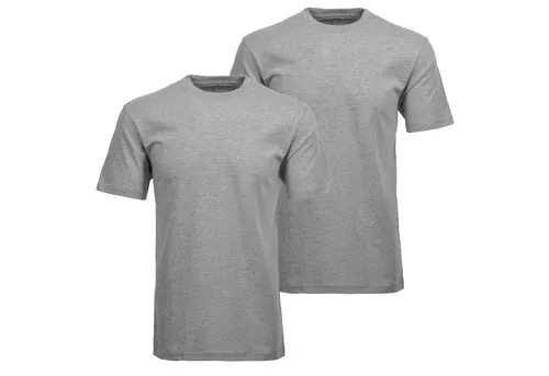 Ragman Herren Doppelpack T-Shirts - 2 Rundhals Shirts in Grau-Melange, 4XL - T-Shirts für Herren aus 100% Pima Baumwolle, reguläre Passform mit verstärktem Nacken für extra Halt und hohe Formstabilität.