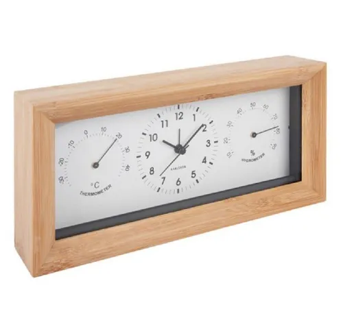 Karlsson Neat Bamboo Tischuhr Weiß - Wecker im eleganten Design aus nachhaltigem Bambus, ideal für stilbewusste Menschen, die Wert auf Qualität und Ästhetik legen.