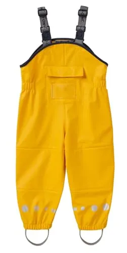 JAKO-O Matschhose Regenhose Kinder Baby gelb 104/110 - Wasserdichte und schmutzabweisende Regenhose für Kinder. Mit elastischen, verstellbaren Trägern und verstärktem Po- und Kniebereich ideal für jedes Abenteuer im Freien.