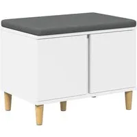 vidaXL Flurbank Weiß 60 x 38 x 46 cm – Moderne Sitzgelegenheit mit Stauraum - Stylische Flurbank für den Innenbereich mit viel Stauraum. Ideal für Flure, bietet sie Komfort und Ordnung. Der abnehmbare Bezug sorgt für einfache Pflege und die robuste Bauweise garantiert Langlebigkeit.