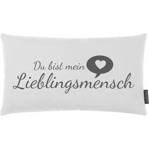 Magma-Heimtex Sofakissen Lieblingsmensch, weiß, mit Bezug aus Baumwollgemisch, 30x50 cm