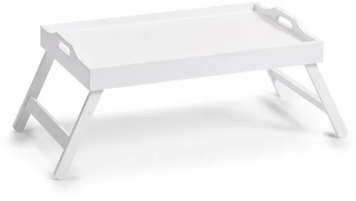 Zeller Betttablett, MDF, Weiß, 56,5 x 35,5 x 27 cm - Servierplatte aus zeitlosem MDF mit zwei Griffen und klappbaren Beinen - ideal für gemütliche Frühstücke im Bett oder als praktische Ablage.