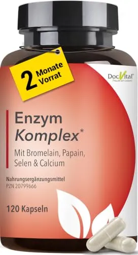 DocVital® Enzym Komplex – 120 hochdosierte Kapseln mit Bromelain und Papain