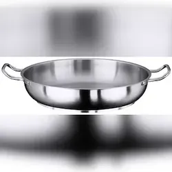 Contacto Bratpfanne / Paellapfanne 32 cm - Edelstahl Bratpfanne / Paellapfanne mit 7 mm Sandwichboden, induktionsgeeignet und ideal für perfekte Paella oder Braten, ausgestattet mit Kaltgriffen für sicheren Umgang.