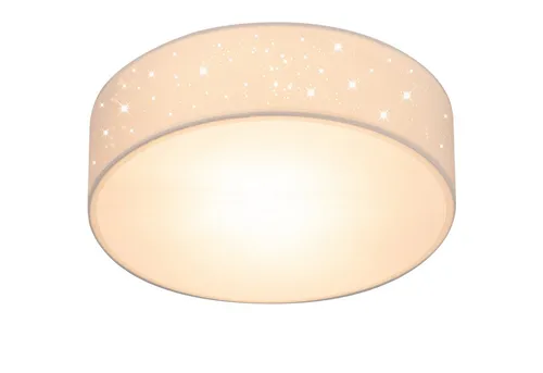 Monzana Deckenlampe Taupe Stoff Ø38cm - Moderne Deckenlampe mit Sternenhimmel-Effekt, ideal für Schlafzimmer und Wohnzimmer. Hochwertiger Stoffschirm und energiesparende E27 Fassung für stimmungsvolle Beleuchtung.