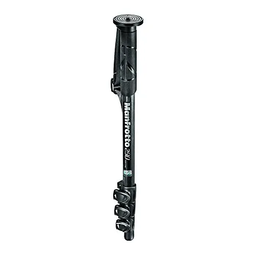 Manfrotto MM290C4 Einbeinstativ aus Carbon mit 4 Segmenten, Schwarz